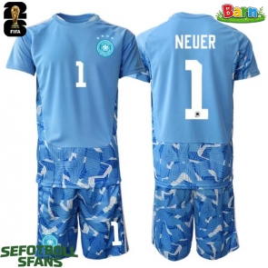 Tyskland Manuel Neuer #1 Målvakt Bortaställ Barn VM 2026 Kortärmad (+ Korta byxor)